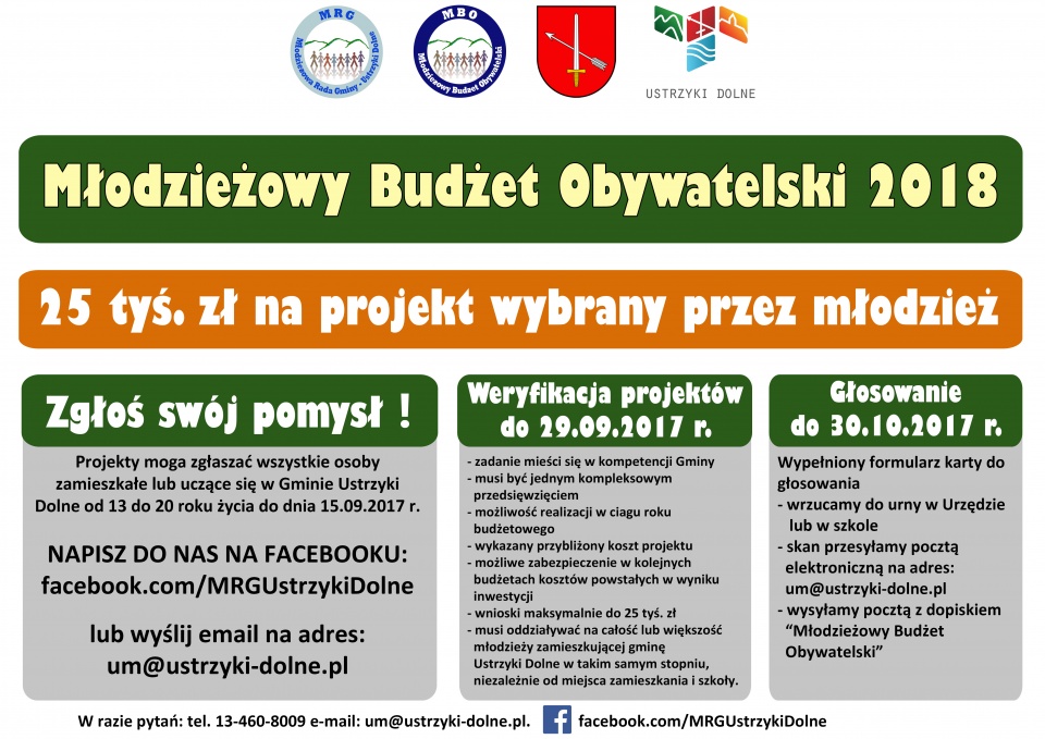 Młodzieżowy Budżet Obywatelski na rok 2018 